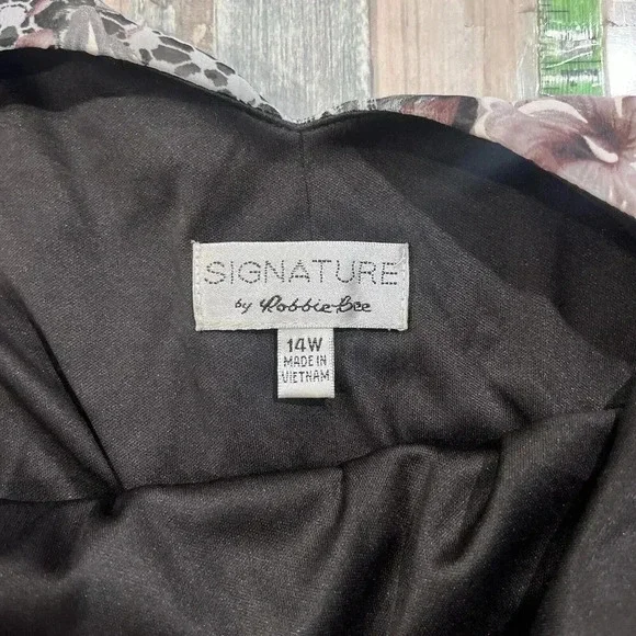 VTG Signature Robbie Bee Womens Floral Asymmetrical Midi Dress 14W Fairy Goth - Picture 9 of 14